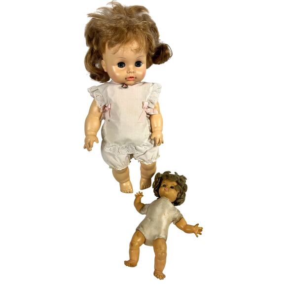 Horsman Dolls-Vintage 1968 11" Doll and Vintage 1971 18" Doll-Lot of 2 - Picture 1 of 7